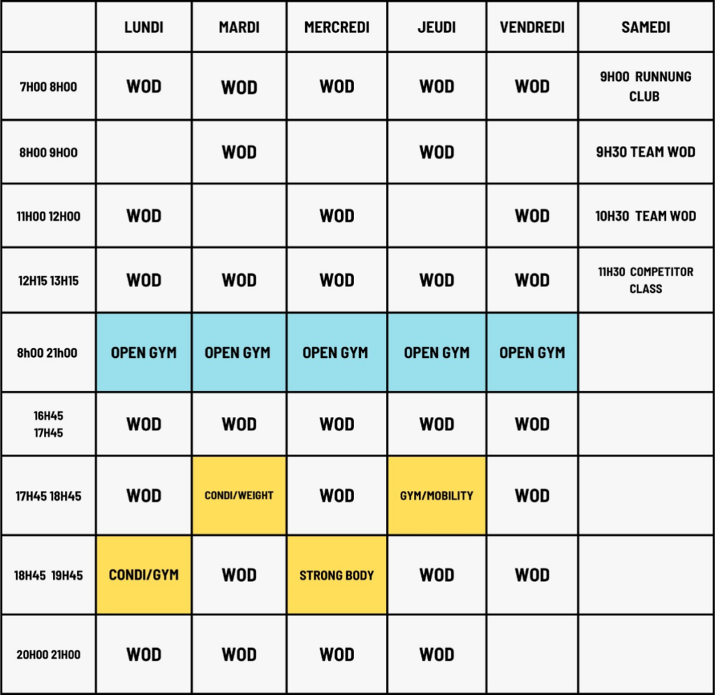 Calendrier CrossFit Heart of Pirates