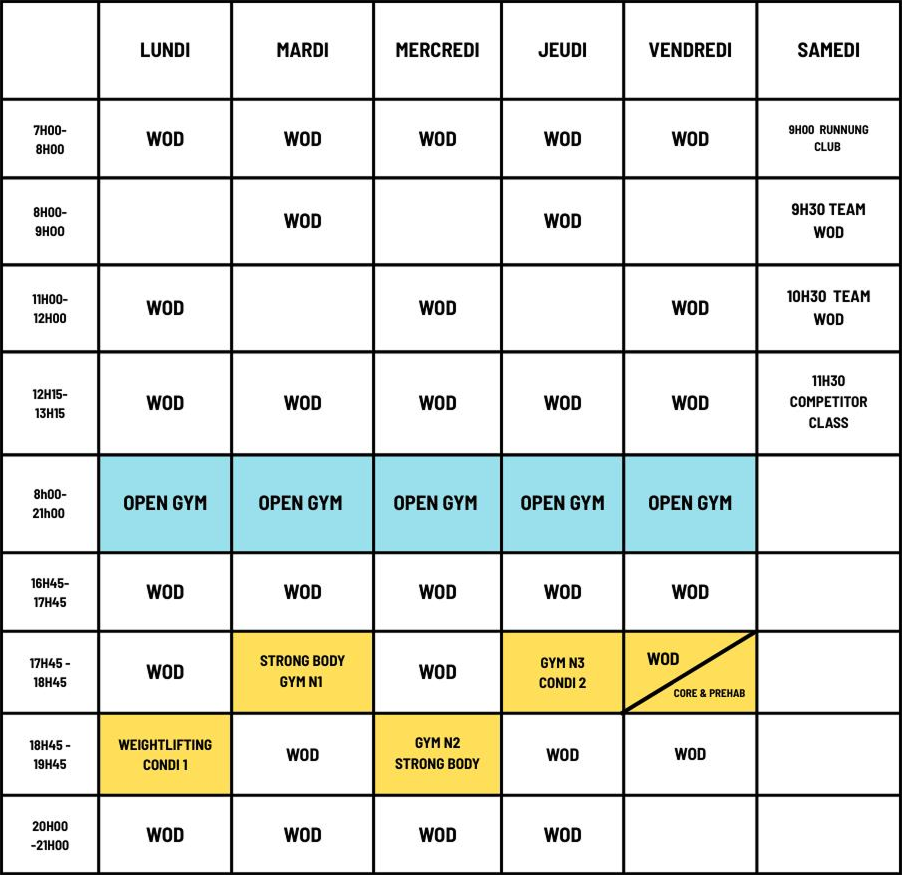 Planning mai 2025 CrossFit Heart of Pirates